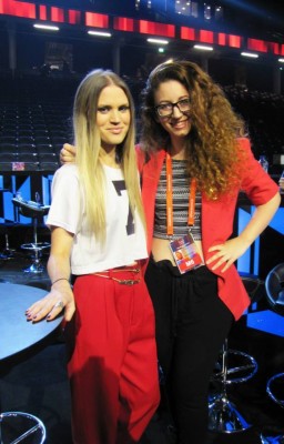 Ori poses with Ace Wilder at Melodifestivalen 2014