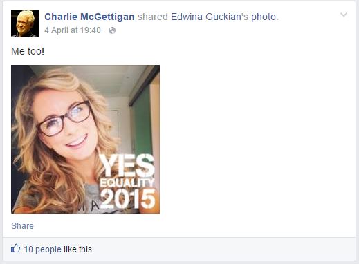Charlie McGettigan Facebook Marriage Equality Yes