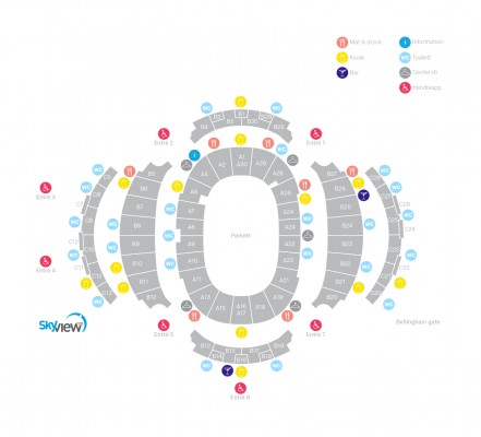 Ericsson Globe seating plan 2016