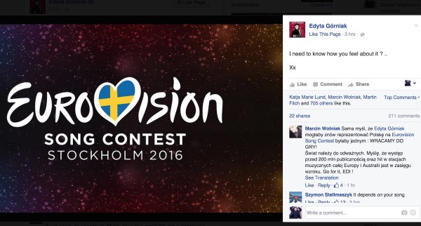 edyta gorniak eurovision 2016
