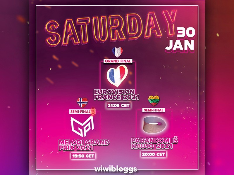Saturday 30 January Eurovision National Final Schedule