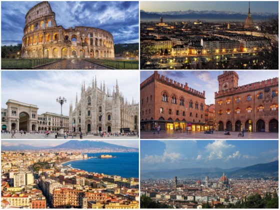 italian cities collage eurovision 2022