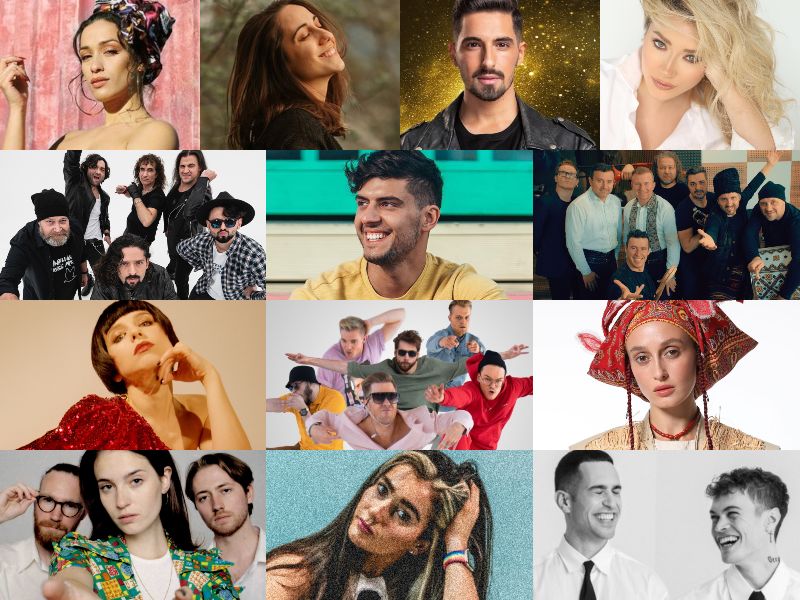 Eurovision 2022 Acts so far 14 February