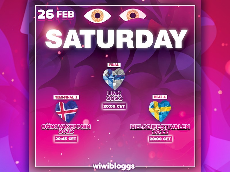 Eurovision 2022 Schedule 26 February